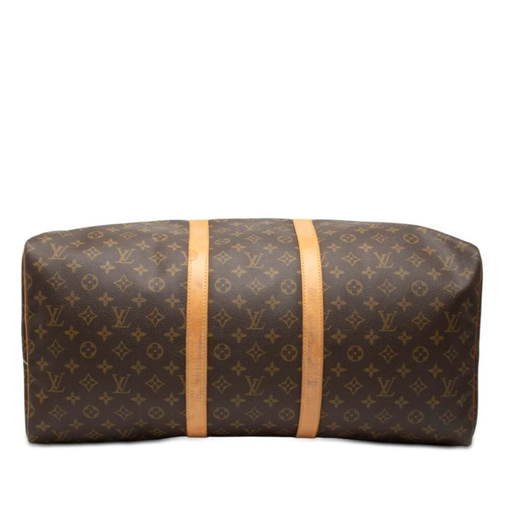 LOUIS VUITTON Brown Monogram Leather Keepall 55 Boston Bag - Picture 3 of 8